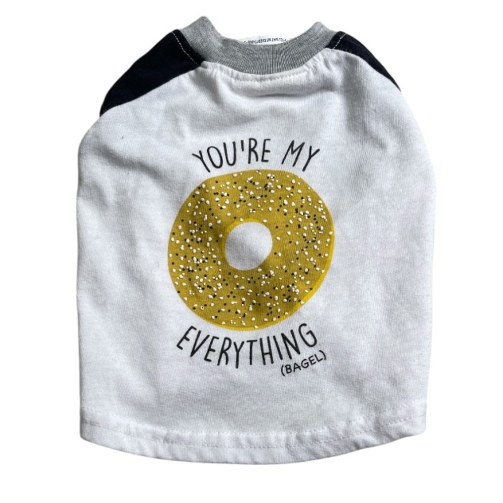 Top Paw Dog Graphic Tee You’re My Everything (Bagel) White Black Size Small